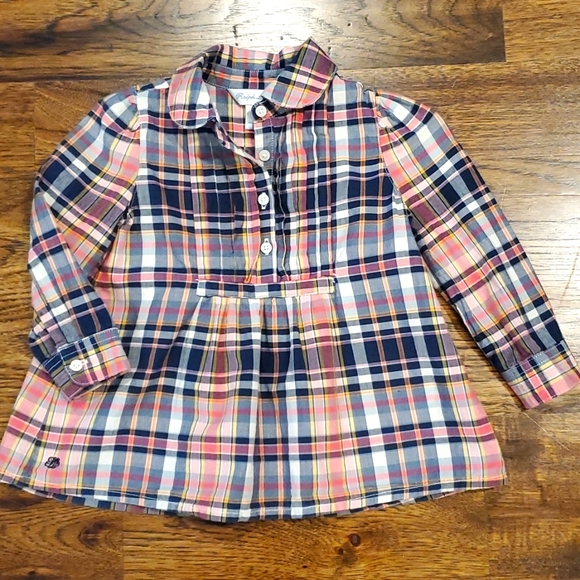 Ralph Lauren Other - Baby girl Ralph Lauren plaid 1/4 button shirt size 9M